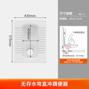 OTHERSll陶瓷便器卫生间冲防臭水箱便器家用蹲便器便盆蹲蹲蹲坑套 直冲式-后排-单瓷-无水箱配件（不防臭