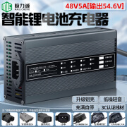 脉力诚锂电池充电器48V60V72V快充铝壳三元磷酸铁锂外卖骑手电动瓶车用 48V输出54.6V 5A 13串三元锂铝壳 品字通用头