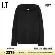 RICK OWENS IT 女装连帽针织上衣简约时尚合身连帽针织衫85WSBRXJ BKX/黑色 XS