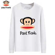 大嘴猴（PAUL FRANK）情侣圆领长袖T恤美式男女内外搭打底衫 白色 S(80100斤）