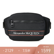 ALEXANDER MCQUEEN 亚历山大·麦昆  男士Logo印花胸包腰包斜跨包 黑色 625512 HV2AB 1083