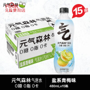 元气森林 苏打气泡水汽水 无糖饮料 0糖0脂0卡 480mL整箱装饮品 盐系青梅味480ml*15瓶