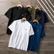 FRED PERRY2024FP麦穗春夏新款纯棉刺绣T恤上衣打底衫休闲舒适短袖男装潮牌 白色 2XL