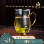 鑫鳯祥情侣杯A 玻璃杯带把家用玻璃耐热茶杯办公杯创意杯圆润杯300ml 黄色