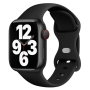 昊穆适用apple watch98手表带ultra苹果手表s8硅胶iwatch7/6/5/se/3/4代通用表带 送影视年卡-蝴蝶扣二节装黑色 42/44/45/49mm表带苹果1-9/ultr