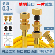 OEING定制燃气管天然气软管道专用不锈钢波纹管煤气灶防爆高压金属液化 定制[全铜通用接口]0.3米(一体焊接工艺