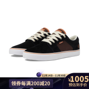 ETNIES男士运动板鞋 Barge LS 舒适耐磨休闲低帮系带鞋 简约防滑平底鞋 Black/Brown 42