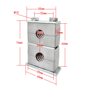 重型铝合金管夹上下双层管夹固定夹水管有关固定器铝合金双层管夹 铝合金上下双层管夹φ6mm
