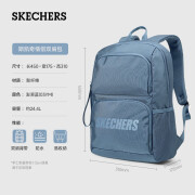 斯凯奇（Skechers）学生书包男女情侣简约时尚双肩背包大容量百搭运动休闲包电脑包 澎湃蓝男女同款 均码