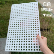 第鑫纯白色PP打孔板PE硬塑料隔板阳台置物镂空网格板鱼缸过水防水冲孔 下方产品单位均为毫米切割尺寸不退换咨询，自拍不发