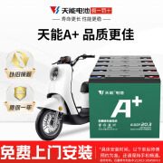 天能电动车电池60/48V20A适用雅迪爱玛小刀原装6-DZF-20电池免费安装 60V20AH（5只）以旧换新 .