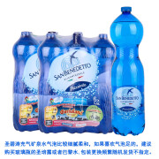 圣碧涛（San Benedetto）天然矿泉水气泡水 意大利进口含气饮用水 1.5L 含气塑料瓶 整箱 1.5L*6瓶