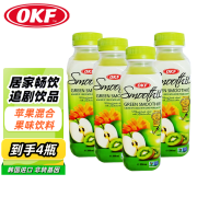 OKF韩国进口苹果混合味饮料350ml/瓶 韩国原装进口果汁 非转基因食品 4瓶