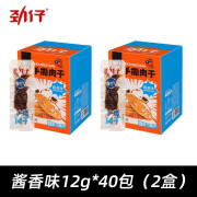 劲仔手撕肉干小包装湖南特产风干鸭肉办公室休闲解馋耐吃网红零食 【2盒】酱香味12g*40包