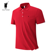 POLO SPORT夏季新款POLO衫高品质男士翻领T恤轻商务休闲爸爸短袖 红色8633 M 80-100斤