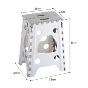 虞萌馨迪加厚塑料折叠凳子家用省空间餐桌椅户外便携式摆摊折叠椅一键折叠 灰色大号46厘米折叠承重200斤