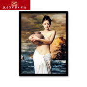 益美思美女洗澡图 抱陶女挂画浴室性感美女海报装饰画酒店宾馆床头油画 13 43*63CM(推荐) x 黑色(如需白色/