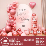 女神网红生日装饰场景布置老公老婆18岁成人礼气球室内背景墙kt板 (送kt板支架)定制KT板 粉色 盒