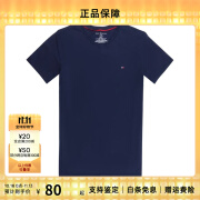 TOMMY HILFIGER汤米·希尔费格 男士左胸小logo圆领短袖T恤 藏蓝色09T3139-410 S