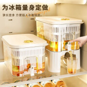 至凤冷水壶带龙头水果茶冷泡壶凉水壶家用放冰箱大容量饮料桶摆摊专用 中号3L-升级防漏水龙头