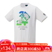 YONEX2024尤尼克斯羽毛球服yy全英赛短袖世锦赛文化衫大赛服男款女t恤 YOB24001EX 白色 全英赛男女款 L（尺码标准）