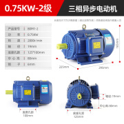 自玺三相异步电动机电机380v全铜0.75/1.1/1.5/2.2/3/4/5.5/7.5KW千瓦 三相0.75KW-2级/2800转 全铜大马
