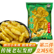 阆味香四川酸豆角正宗四川泡豇豆酸脆豆角袋装四川特产老坛泡菜 带盐水 小米辣500g*2袋