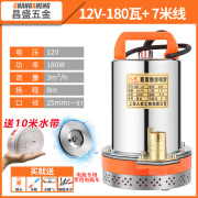 OTHERS上海人民12V24V48V60V72V直流潜水泵抽水泵家用农用刷车电动车 12V180W7米线不锈钢叶轮+10米帆