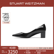 STUART WEITZMANSTUART 50 BLOCK PUMP黑漆皮高跟鞋