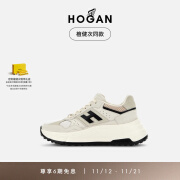 HOGAN【檀健次同款】HOGAN女鞋2024新款Hi-Fi&Hyperlight运动厚底鞋 米白/黑 女款 35