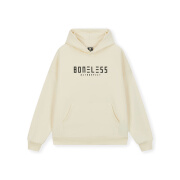 BONELESS【于适同款】基础印花重磅帽衫红色加厚连帽卫衣男女外套 淡黄色 XL