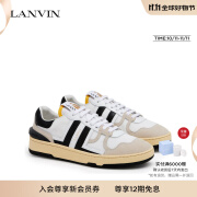 浪凡（LANVIN） 官方 男士低帮CLAY运动鞋休闲鞋德训鞋城市轻户外 白色黑色 42