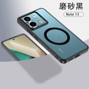 适用红米Note13手机壳磨砂透明硅胶软边小米RedmiNote13Pro保护套男女新款Por十外壳 【带磁圈·磨砂黑】朦胧半透明|磁吸无线充|全包防摔 Note 13 Pro(2312DRA50C)