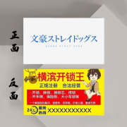 牧王星漫展无料物料文豪野犬横滨开锁王私斋蒸鹅心小卡片礼品可定制恶搞 横滨开锁王 30张（9.5x5.4cm）