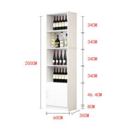 酒柜展示柜靠墙现代简约客厅柜子储物柜装饰柜书架玄关柜隔断柜双 白色60*30*200