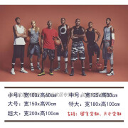 篮球海报墙贴詹姆斯超大宿舍卧室壁画背景墙装饰自粘 NBA 1 小100x60cm