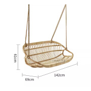 旺他吊椅阳台秋千户外庭院室内家用双人悬挂ins网红民宿北欧藤编吊篮 a款双人吊篮+安装 0mAh