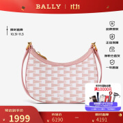 巴利（BALLY）女包几何印花拉链开合新月包单肩斜挎包送女友礼物6307413