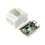 JUNROC 树莓派5 专用导轨式外壳 Raspberry Pi 5 大空间注塑机箱 透明顶盖 ABS材质白色 PI5导轨式外壳