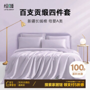 绘睡（letsleep）100支新疆长绒棉四件套床单款高端全棉被套爱丽丝紫1.5米床