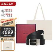 巴利（BALLY）生日送礼腰带男士新款商务休闲牛皮腰带针扣双面可用皮带 6307811 黑色 欧码120（国码135）cm