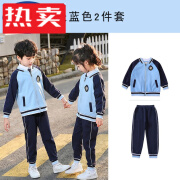 爱麦依小孩子秋天穿的小学生校服套装三件套幼儿园园服春秋装夏季运动服 天蓝色两件套（外套+长裤） 100码（推荐身高85-95cm）