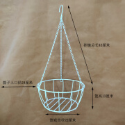 柏登居简约铁艺吊篮花盆挂架吊兰悬挂架多肉挂篮绿萝花盆悬挂式阳台花架 30#白色大款铁吊篮 中等