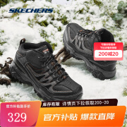 斯凯奇（Skechers）男鞋秋冬季机甲运动户外鞋舒适缓震老爹鞋 黑色/炭灰色 41