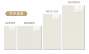 亮光奶油黄瓷砖800x800客厅地板砖750x1500挡滑地砖柔光天鹅绒 亮光奶油黄 400x800