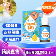 现货速发药房直售】滴适宝（D-Sorb）d3滴剂系列维生素儿童5ML加拿大原装进口液体 ZX 维生素d3滴剂1岁-11岁【600IU】2.8ml