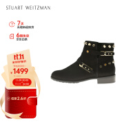 STUART WEITZMANSW女士GOWEST系列平跟铆钉装饰短靴 黑色38.5