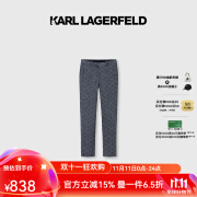 Karl Lagerfeld卡尔拉格斐轻奢老佛爷男装 印花图案商务休闲下装西裤 花灰 34