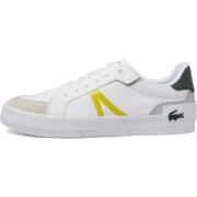 LACOSTE 法国鳄鱼男士板鞋 L004系列经典低帮舒适透气运动休闲板鞋 White/Light Green 39.5