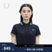 Fred Perry女士POLO衫2024冬季新款休闲英伦短袖纯棉麦穗G12 BKV/黑色 6 160/76A